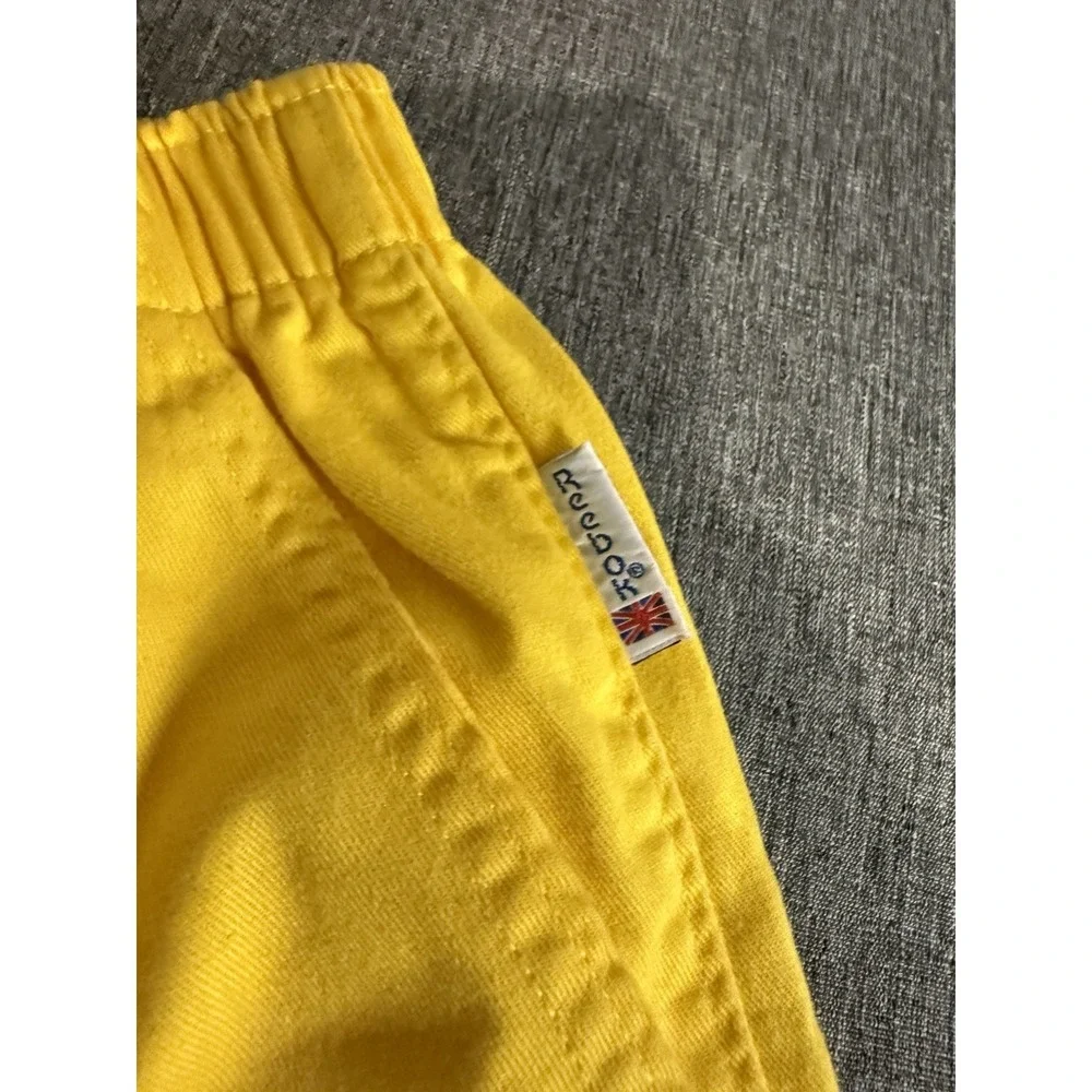 Reebok Men's Yellow Cotton Chino Pull-On Shorts Slash Pockets Machine Wash Sz S